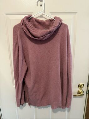 Cozy Mauve Cowl Neck Women's Sweater